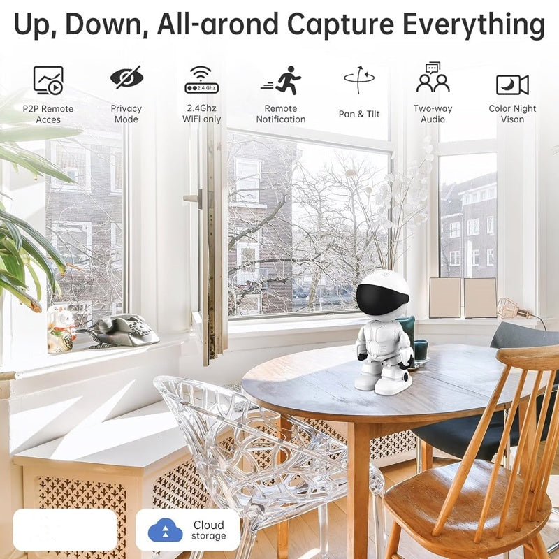 🎁2026 Nieuw binnen 50% KORTING💥👍Draadloze binnen bewegingsdetectie robotcamera🤖Jouw nieuwe thuisbewaker🎥