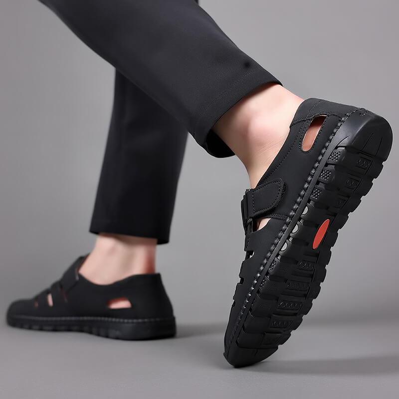 Laatste dag uitverkoop 50%-Stijlvol Leren Holle Sandalen