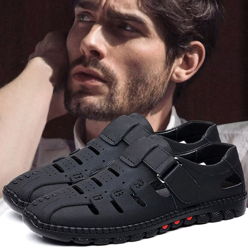 Laatste dag uitverkoop 50%-Stijlvol Leren Holle Sandalen