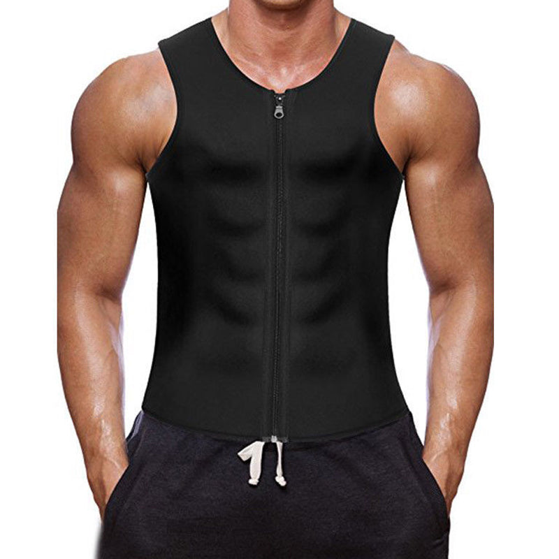 Heren workout tanktop met rits en body shaper