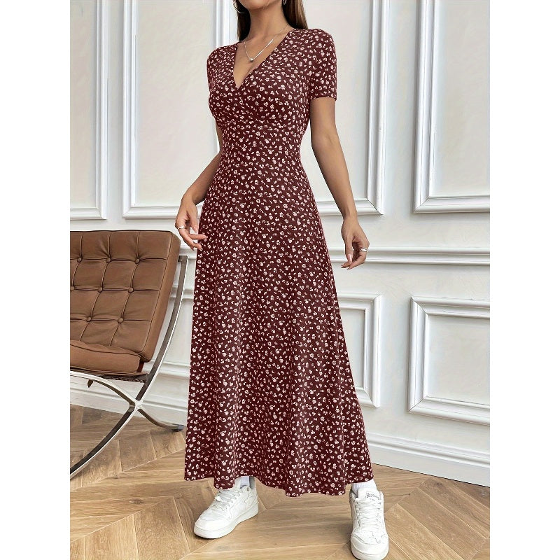 🎁2026 Nieuw binnen 50% KORTING💥🌺Casual maxi-jurk met V-hals en bloemenprint voor dames💃