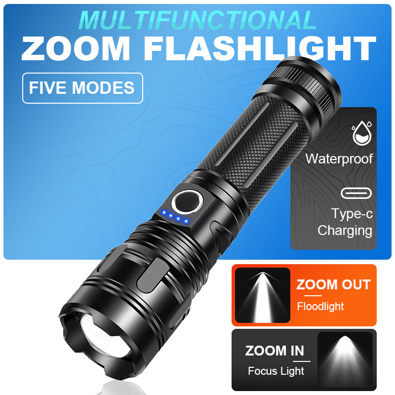 ⚡50% korting🔦Multifunctionele draagbare zaklamp voor buiten met zoom