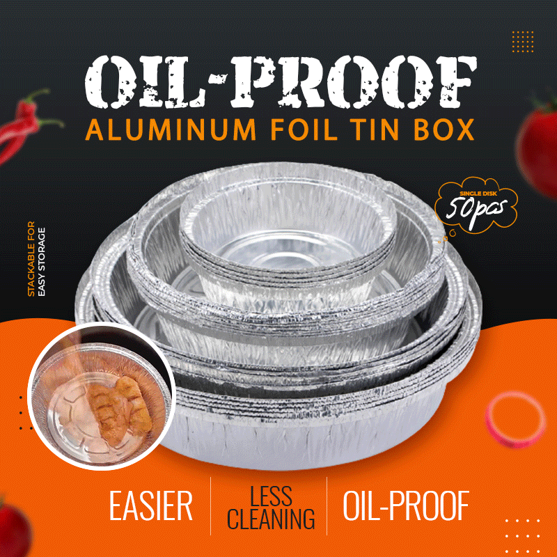 🍟Oliebestendige Aluminiumfolie Blikken Doos – Voor Frituur, Oven & Opbergruimte