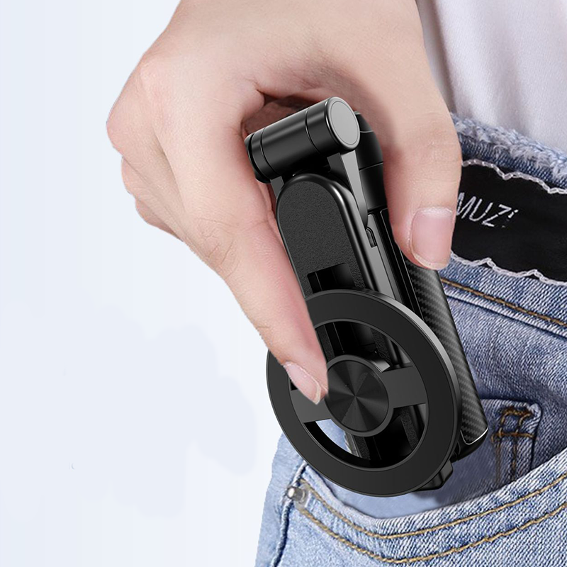 4-in-1 Magnetische Selfiestick met Statief - 360° Draaibaar & Afstandsbediening
