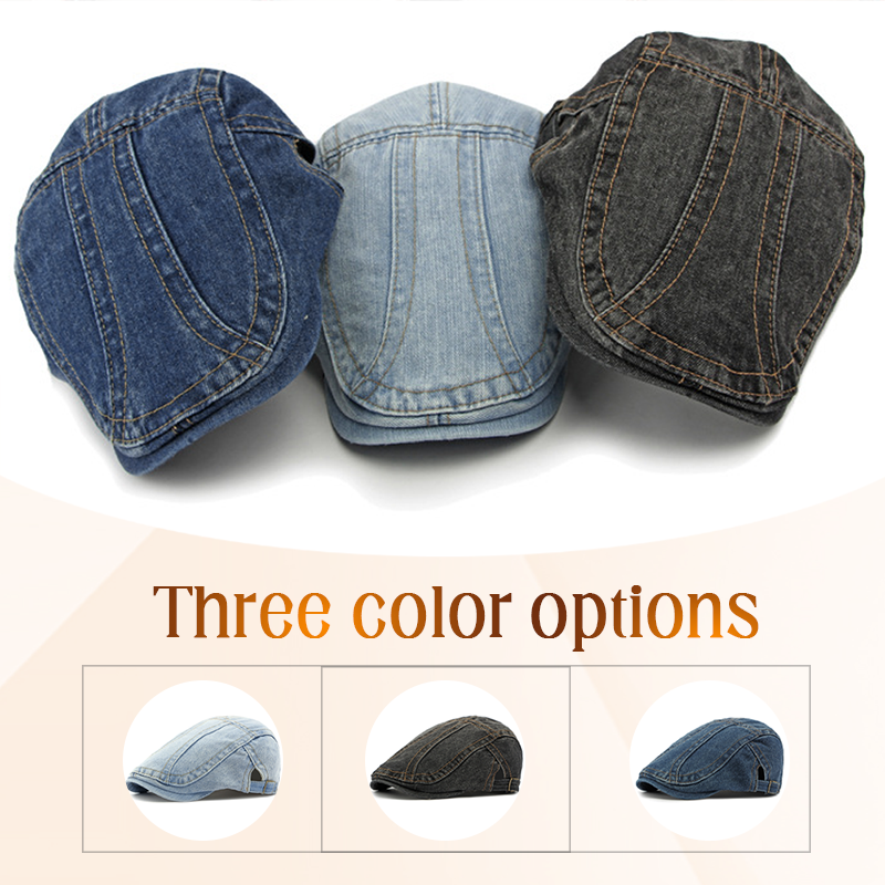 🍃 TIJDELIJK 50% KORTING! 👒 Unisex Denim Newsboy Cap – Tijdloos, Verstelbaar, Ademend 🍂