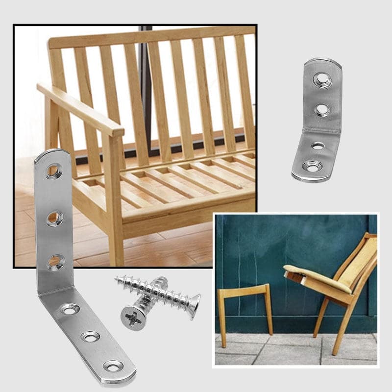 4-Pack Roestvrijstalen Hoeksteunen - Geleverd met 30 PCS Schroeven