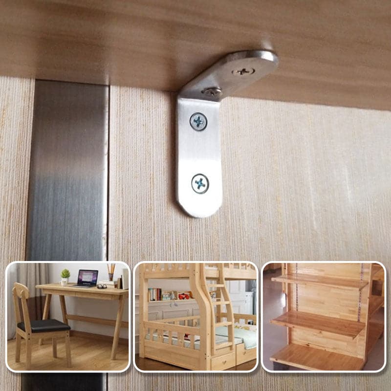 4-Pack Roestvrijstalen Hoeksteunen - Geleverd met 30 PCS Schroeven