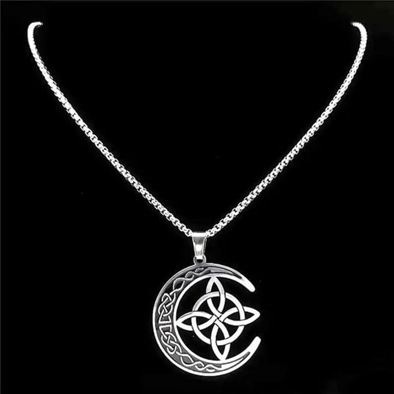 🔥 LAATSTE DAG PROMOTIE – 50% KORTING! 🔥🌙 Keltische maan hanger ketting – roestvrij staal, genderneutraal symbool van kracht en bescherming