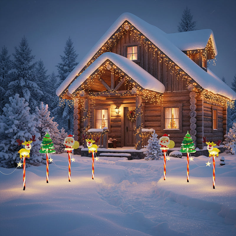🎄🎁6-pack bewegende kerstboomlampjes