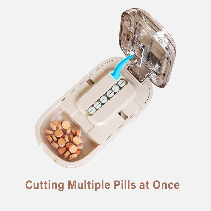 🔥Nieuw binnen 50% KORTING🎁 Draagbaar pillendoosje met pillensnijder