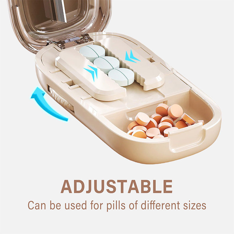 🔥Nieuw binnen 50% KORTING🎁 Draagbaar pillendoosje met pillensnijder