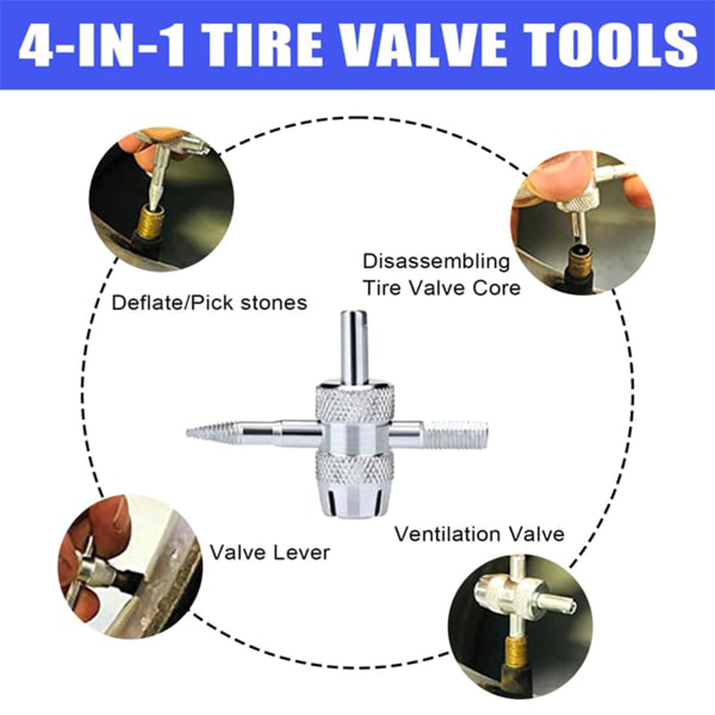 Snelwisselgereedschapsset voor Autoventielen – Multi-Voertuig Compatible – Efficiënt Bandonderhoud voor Auto/Motor/Grasmaaier!