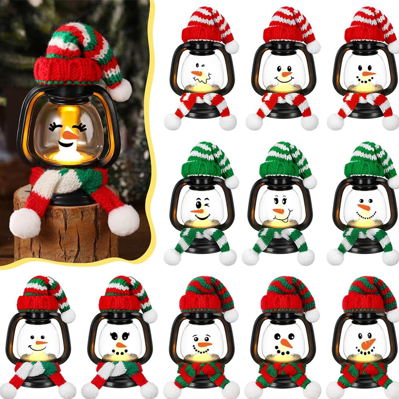 ⏳ Tijdelijk 50% korting ⏰ Kerstdecoratie Mini Sneeuwpop Lantaarn met Hoedjes en Sjaals 🎄⛄