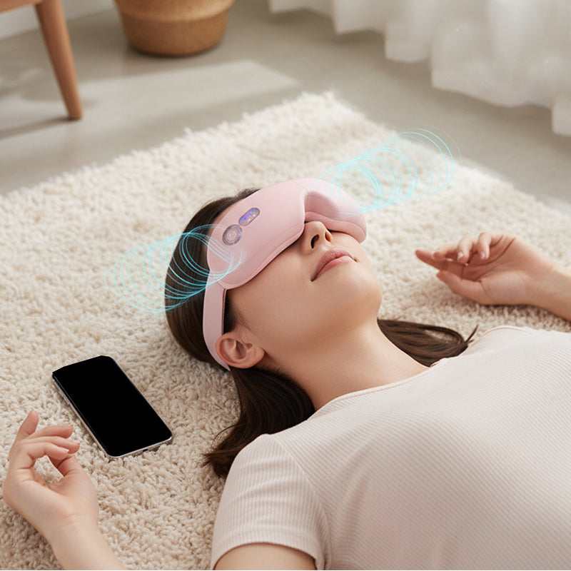 👓 NU 50% KORTING! 🎵 Slimme oogmassagebril met muziekfunctie en verwarming – Kalmerende vibraties, Bluetooth-connectiviteit en draagbaar ontwerp 😌