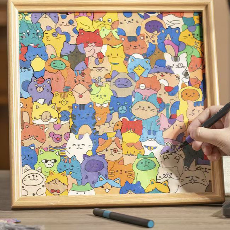 🔥Nieuw model gelanceerd✨ DIY houten kattenpuzzellijst – Verf, maak en toon je favoriete foto's!