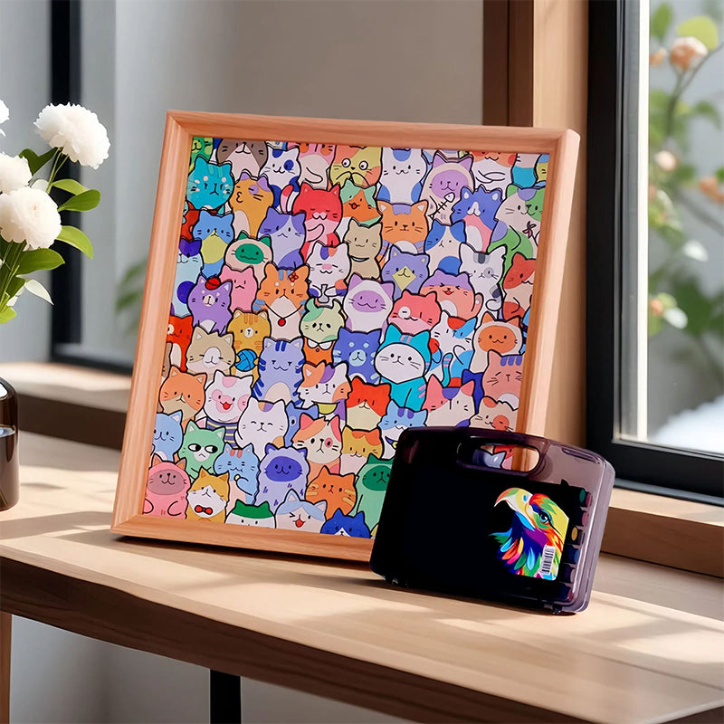 🔥Nieuw model gelanceerd✨ DIY houten kattenpuzzellijst – Verf, maak en toon je favoriete foto's!
