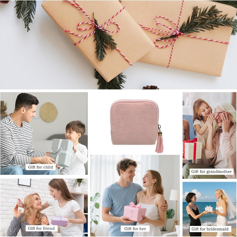 Mini reis make-up tasje voor sieraden met ritssluiting