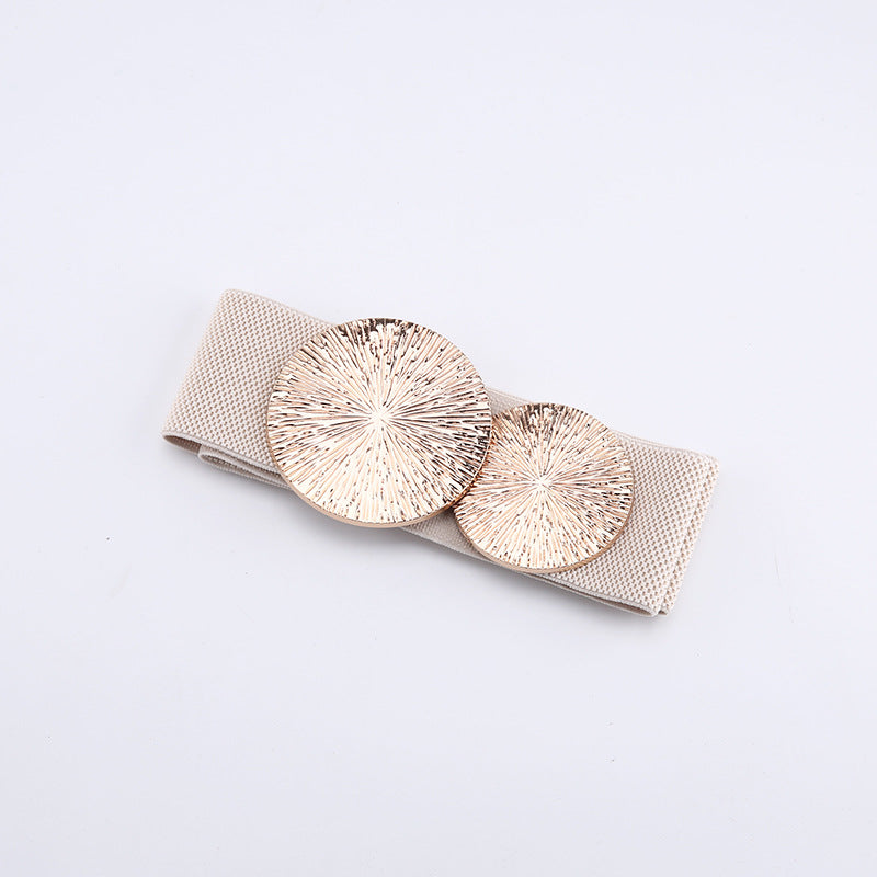 Vintage gouden gesp hoge elastische riem voor dames🎁