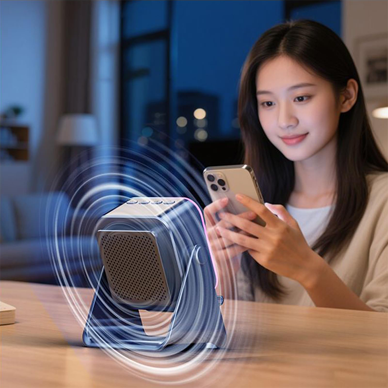 5-in-1 draadloze inductie Bluetooth-luidspreker met verstelbare telefoonstandaard