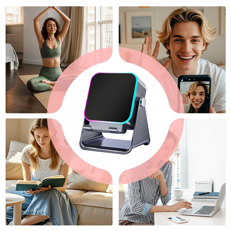 5-in-1 draadloze inductie Bluetooth-luidspreker met verstelbare telefoonstandaard