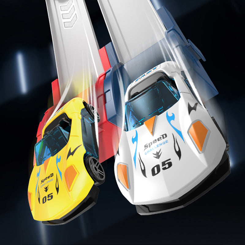 🔥 50% KORTING ! ✨ Dubbele Racebaan Set - 110cm Zwaartekrachtbaan, Eénknops Lancering, Spannend Ouder-kind Spel 🚗⚡