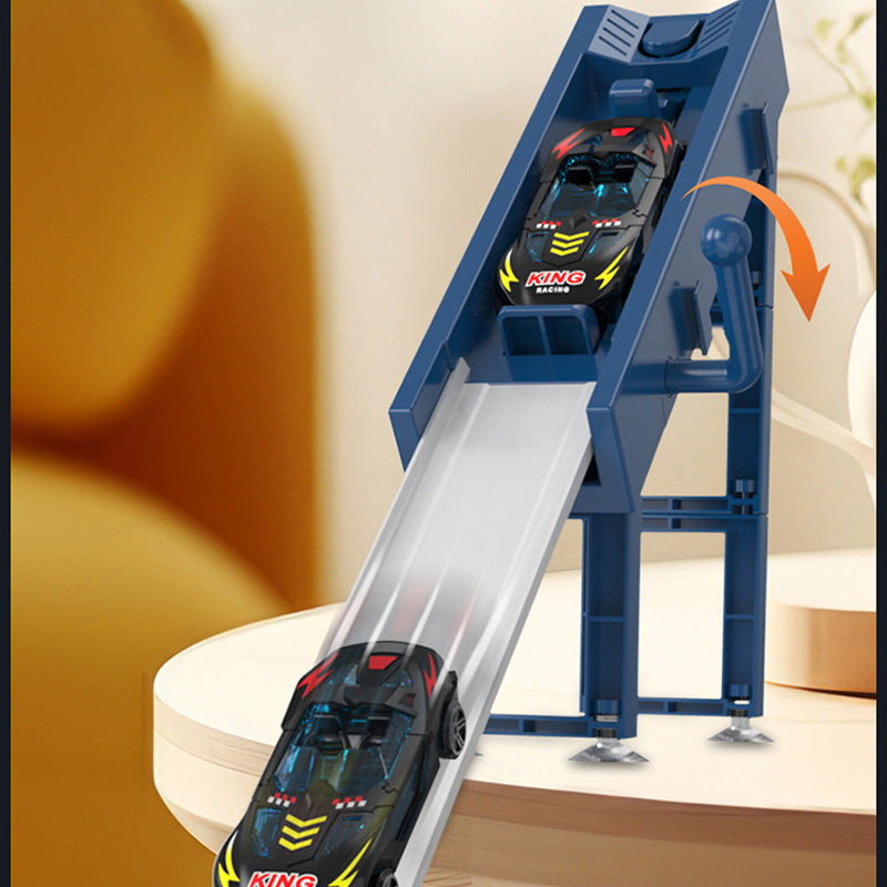🔥 50% KORTING ! ✨ Dubbele Racebaan Set - 110cm Zwaartekrachtbaan, Eénknops Lancering, Spannend Ouder-kind Spel 🚗⚡