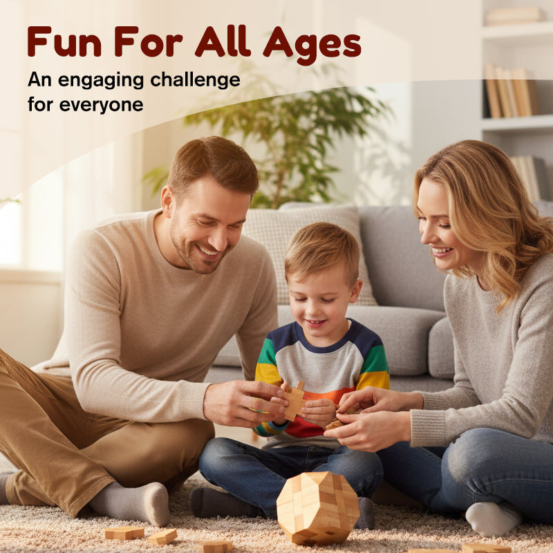 🔥 50% KORTING! ✨ Luban Lock Houten Puzzel - Stimuleert Ruimtelijke Intelligentie, Natuurlijk Houtontwerp, Educatief Familiespel 🧩🤲