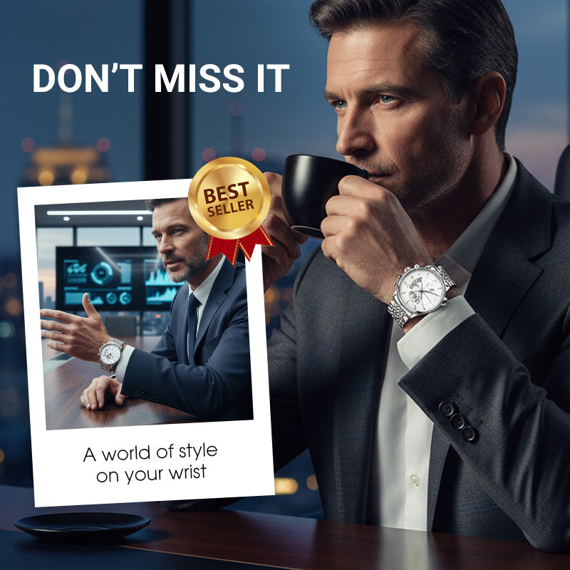 Lichtgevend waterdicht quartzhorloge voor heren