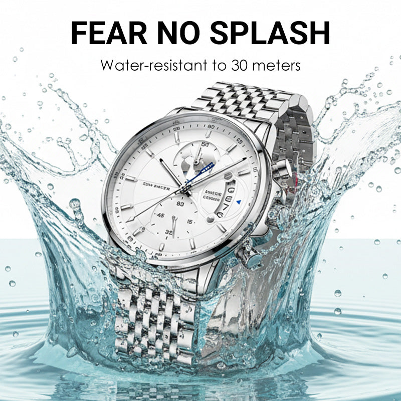 Lichtgevend waterdicht quartzhorloge voor heren