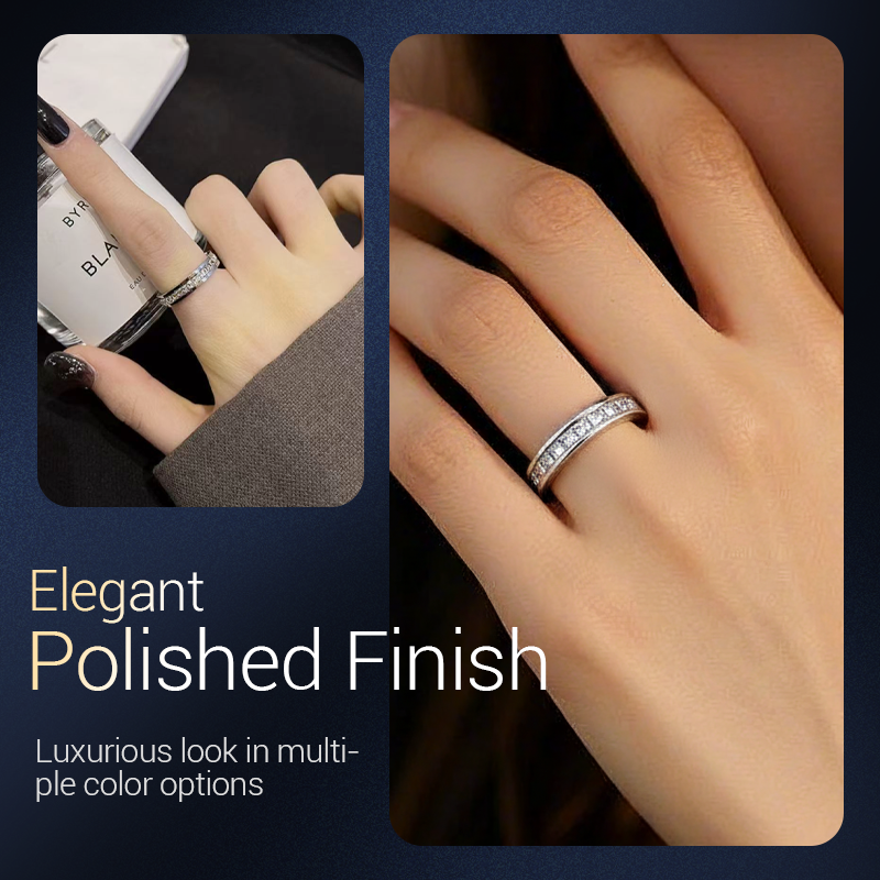 🎄Oferta especial de Navidad🎄Anillo giratorio de titanio y acero con circonit