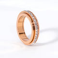 🎄Oferta especial de Navidad🎄Anillo giratorio de titanio y acero con circonit