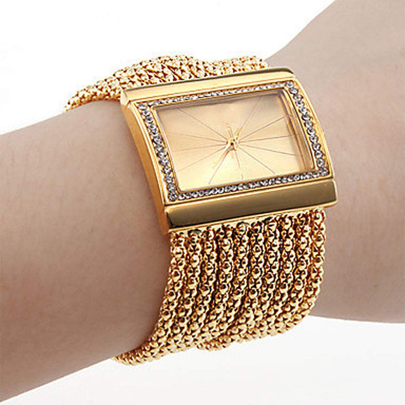 🎄🎁Kerstspecial: 50% KORTING💥Dameshorloge met strass en kwarts, vierkant