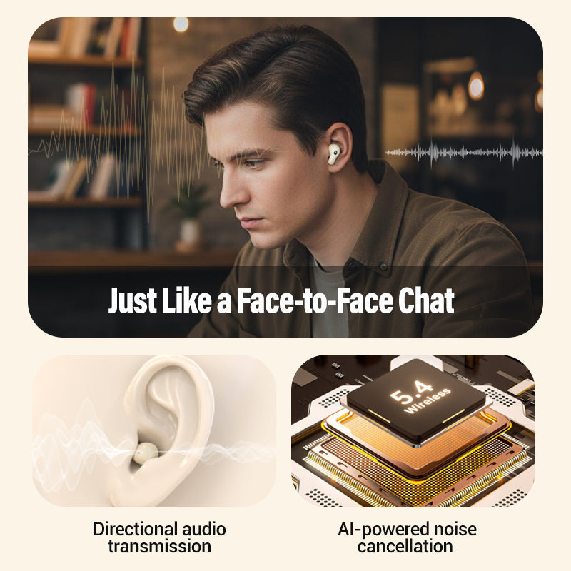 🔥LAATSTE DAG AANBIEDING - 50% KORTING🎁 Draadloze Bluetooth-headset voor twee personen met LED-oplaadcase