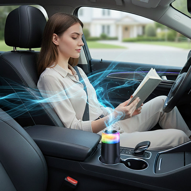 🚗✨ Slimme auto-aromaverstuiver met sfeerverlichting – vandaag 50% korting!