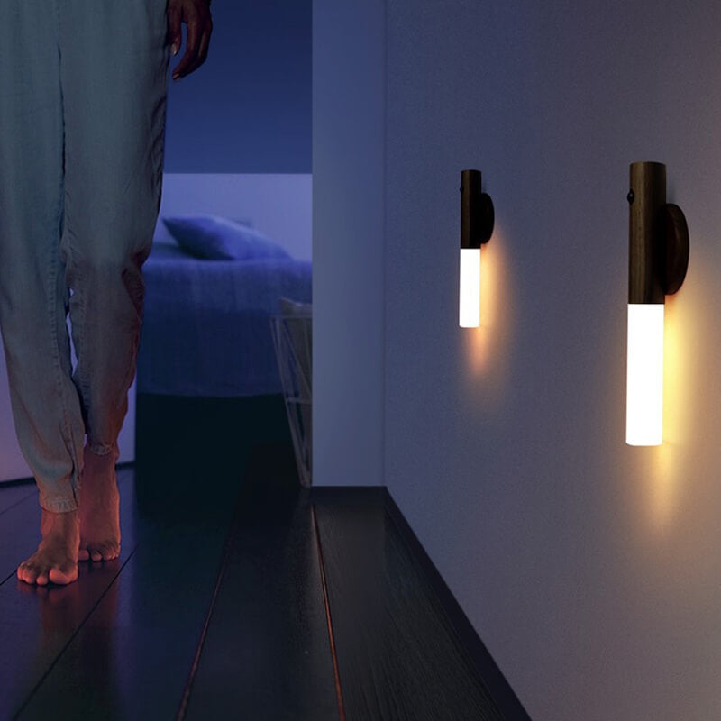 🖤Black Friday topper!✨✨ Walnoothout Nachtlamp met Bewegingsdetectie – High-End Esthetiek, Magneetisch & Energiebesparend (Designer Licht voor Stylische Interieurs & Veilige Navigatie!)