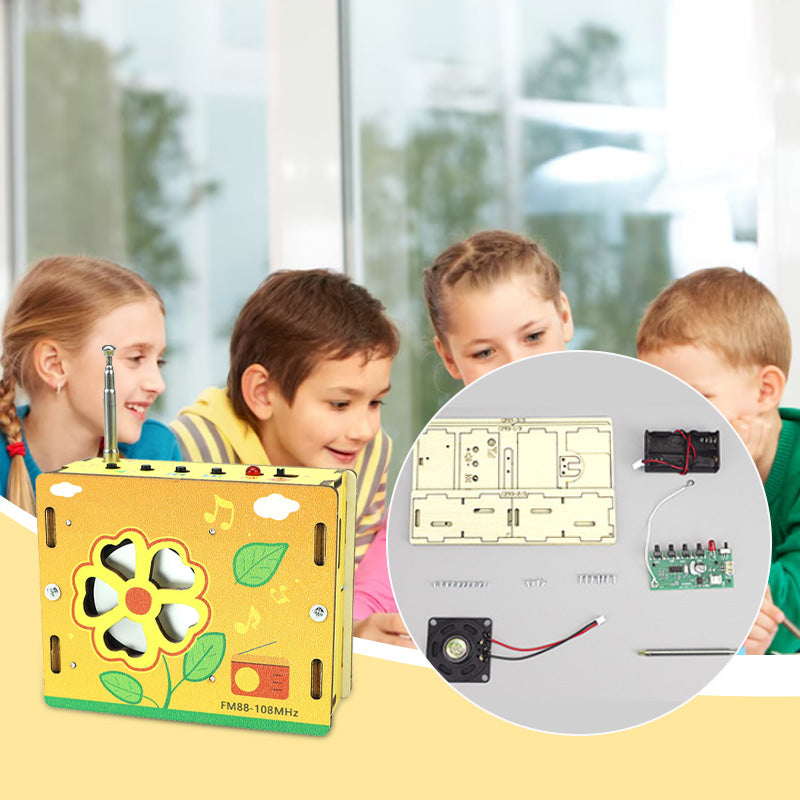 Educatief kinderspeelgoed DIY miniradio