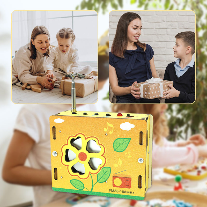 Educatief kinderspeelgoed DIY miniradio