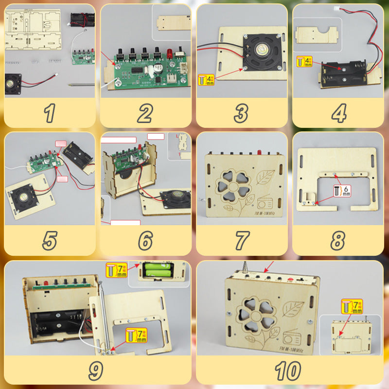 Educatief kinderspeelgoed DIY miniradio