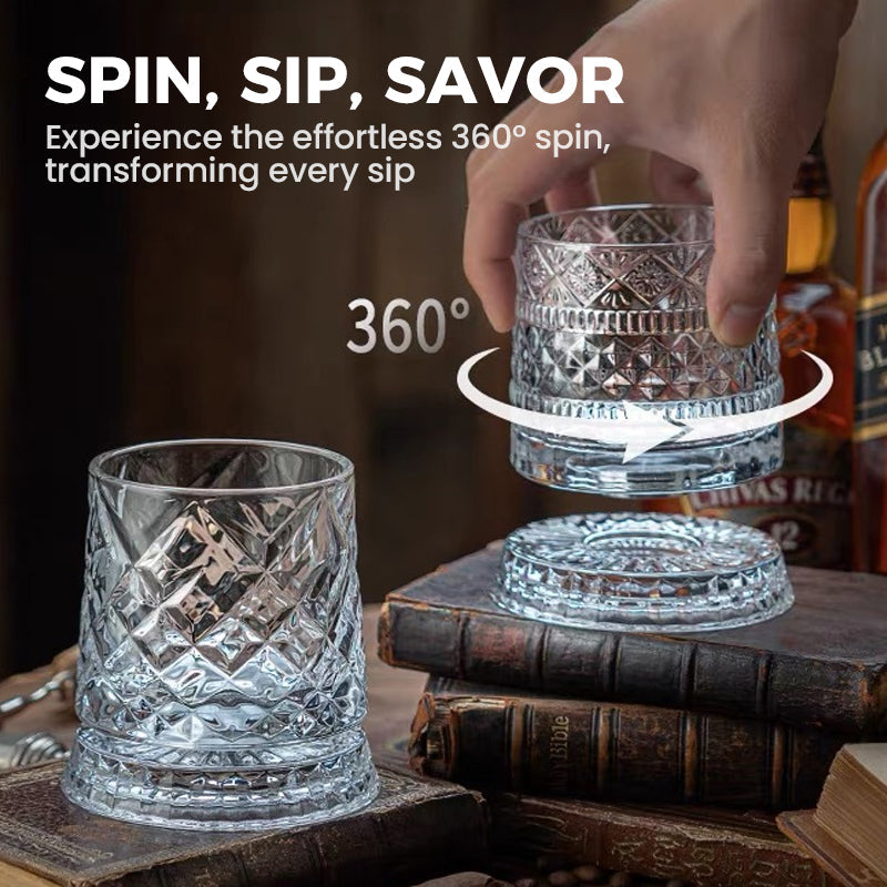 🥛💎Nieuwjaarsaanbieding 53% korting! ✨🔥 360° draaibaar whiskyglas