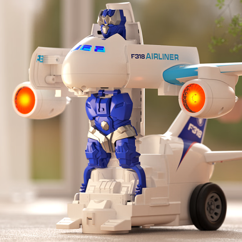 2-in-1 elektrische transformerende vliegtuigrobot speelgoed