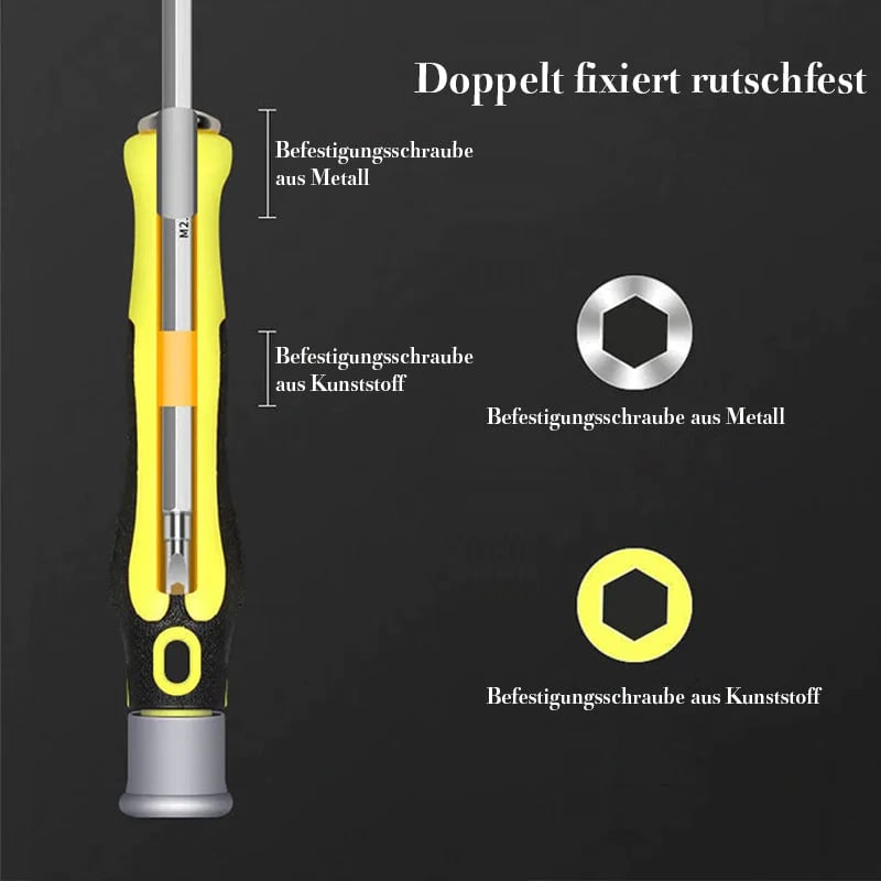 50% KORTING✨ 6-in-1 Multifunctionele Schroevendraaierset – Hoogwaardig CR-V Staal & Magnetische Bits (Perfect voor Huishoudelijke Reparaties & Elektronica!)