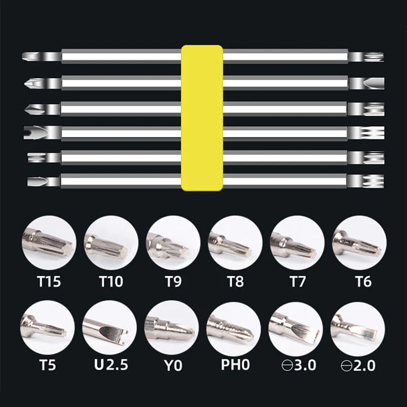 50% KORTING✨ 6-in-1 Multifunctionele Schroevendraaierset – Hoogwaardig CR-V Staal & Magnetische Bits (Perfect voor Huishoudelijke Reparaties & Elektronica!)