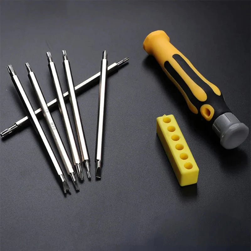 50% KORTING✨ 6-in-1 Multifunctionele Schroevendraaierset – Hoogwaardig CR-V Staal & Magnetische Bits (Perfect voor Huishoudelijke Reparaties & Elektronica!)