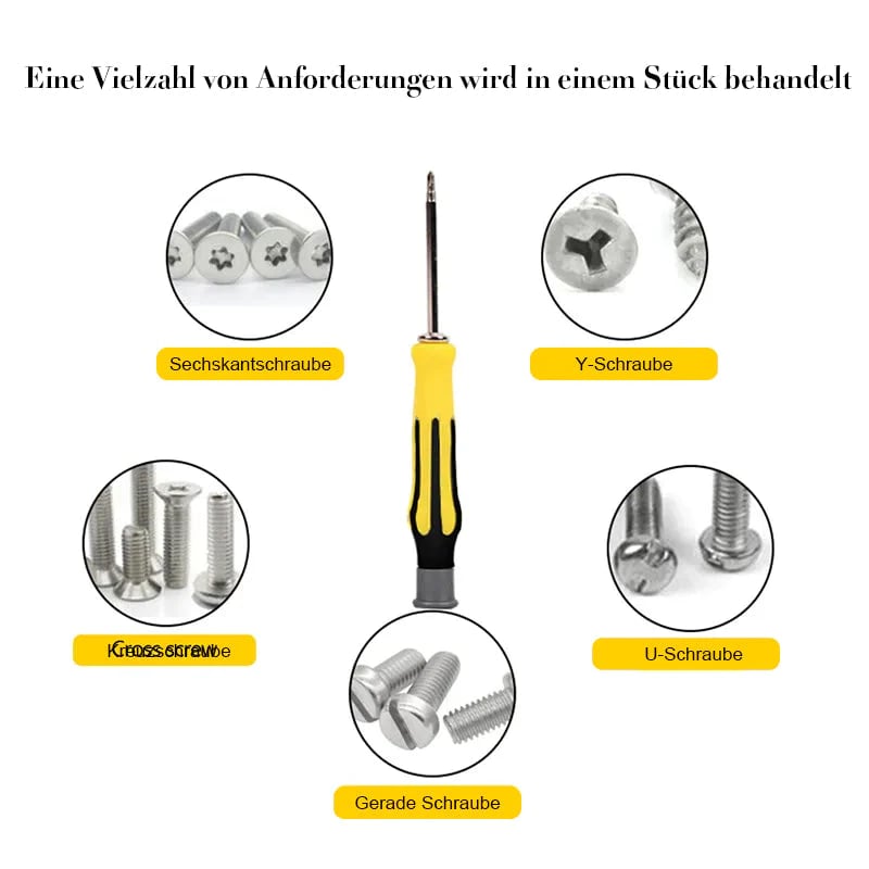 50% KORTING✨ 6-in-1 Multifunctionele Schroevendraaierset – Hoogwaardig CR-V Staal & Magnetische Bits (Perfect voor Huishoudelijke Reparaties & Elektronica!)