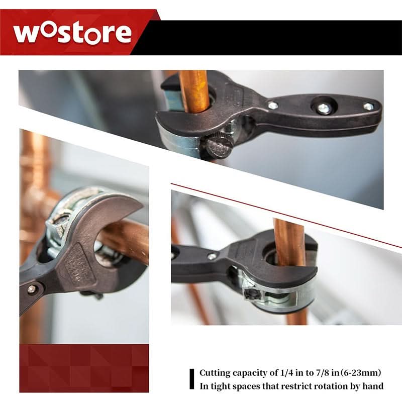 🔥50% korting🔥Ratelsnijder voor buizen, snel te bedienen met één hand, voor het snijden van roestvrij staal, koper en aluminium met een diameter van 5/16-1-1/8 inch