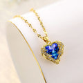 💕Kleurrijke oceaanhart hanger titanium ketting