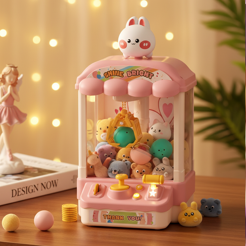 🐾 Schattige Dieren Klauwmachine voor Kinderen 🎉nclusief Knuffels & Capsulespeelgoed – Urenlang Speelplezier! 🧸✈️Gratis verzending
