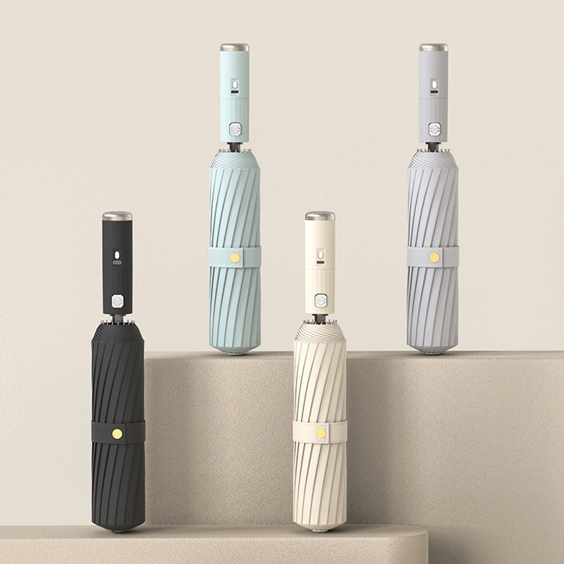 Automatik 2-in-1-Regenschirm mit integriertem Ventilator