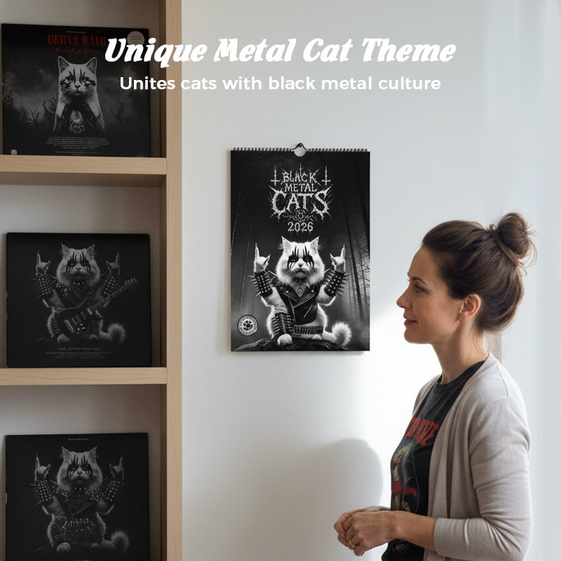 😼 50% korting!  💗 Metal Cat Kalender 2026: 12 maanden lang mysterieuze katachtigen! 🤘📅