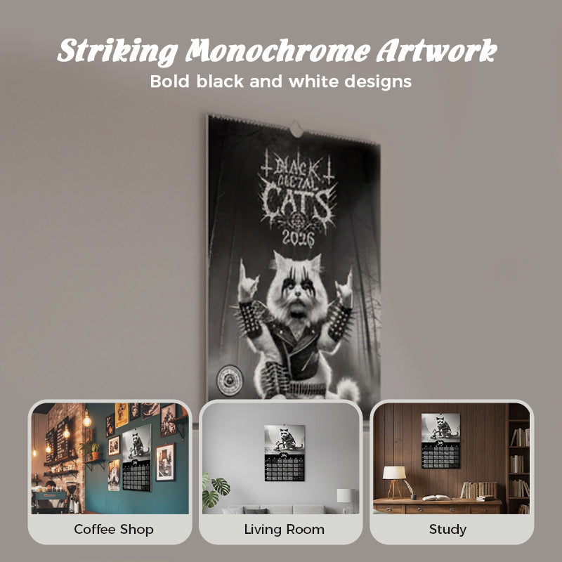 😼 50% korting!  💗 Metal Cat Kalender 2026: 12 maanden lang mysterieuze katachtigen! 🤘📅